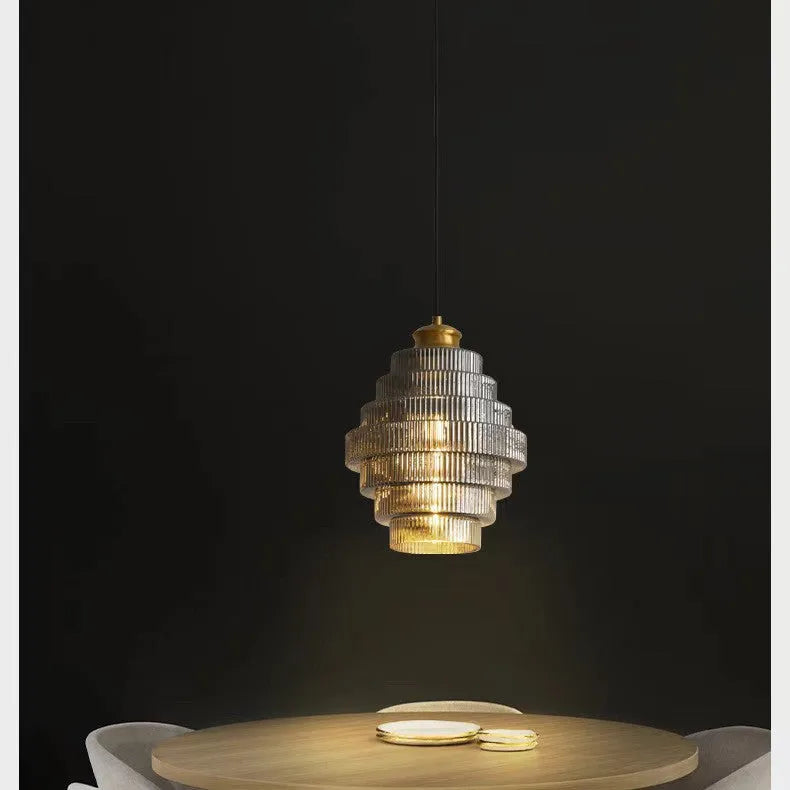 Modern simple pendant light in smoky grey and amber colour options