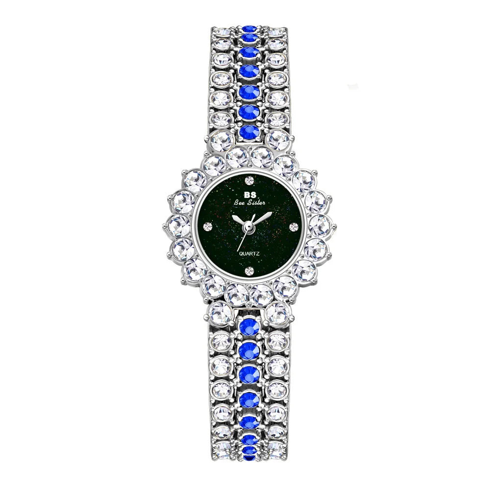Multicolor women's fashion quartz watch with stainless steel bracelet in four colours