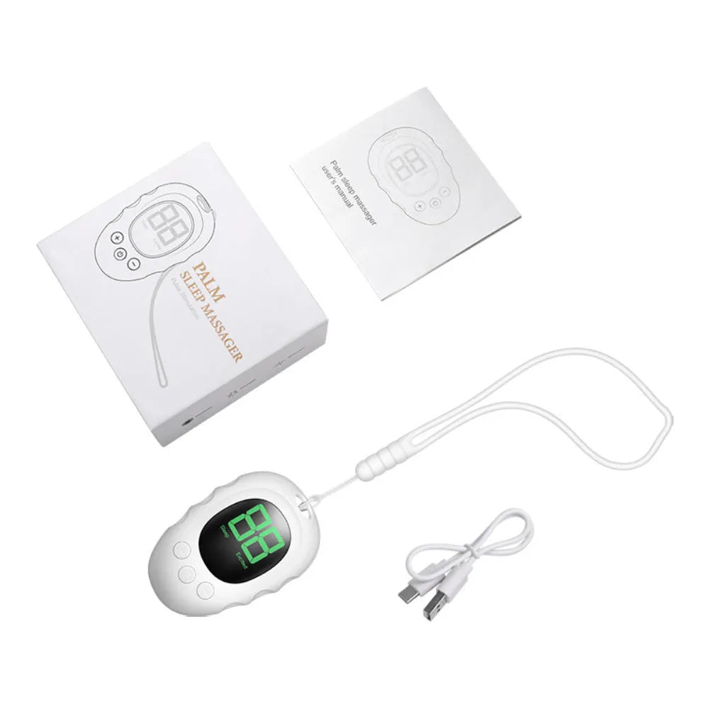 Rechargeable silicone sleep aid hand grip in black, green, or white colour options