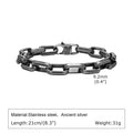 Men's titanium steel square chain bracelet in electroplated steel colour