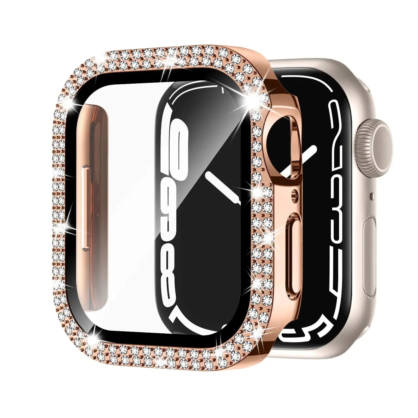 Double diamond glass Apple Watch case in multiple colours showing peep-proof screen protection