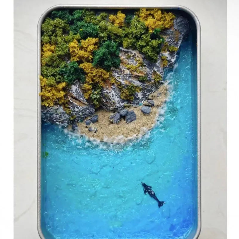 DIY bamboo handmade marine landscape model ornament for aquarium decor
