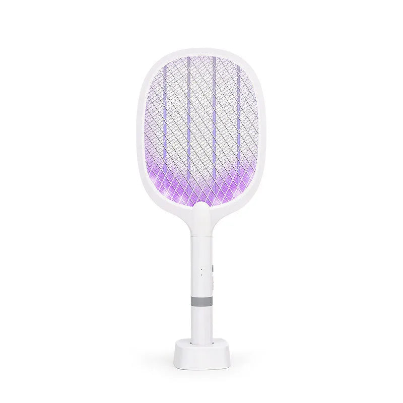 Rechargeable electric mosquito swatter with LED light and ABS plastic shell