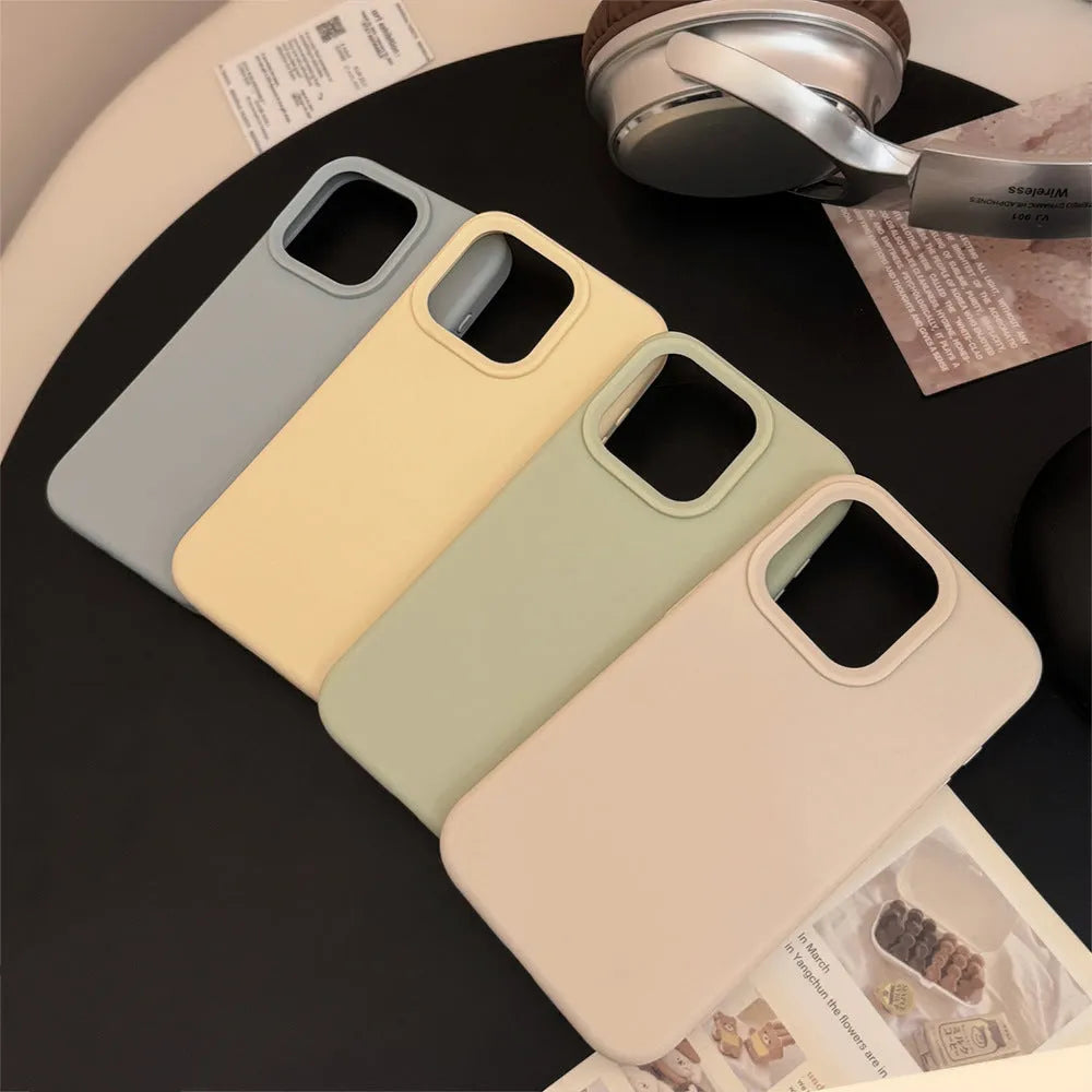 Soft silicone phone case in bean purple colour for iPhone Pro models with fall protection