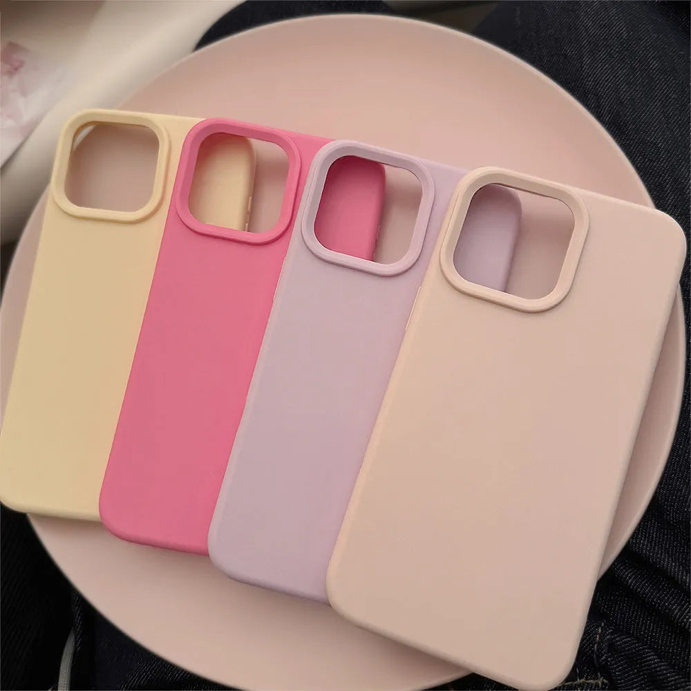 Soft silicone phone case in bean purple colour for iPhone Pro models with fall protection