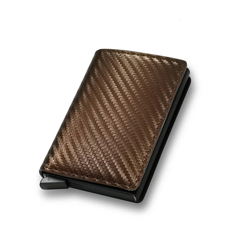 Slim PU leather credit card holder in various colours, ultra-thin design for easy pocket storage