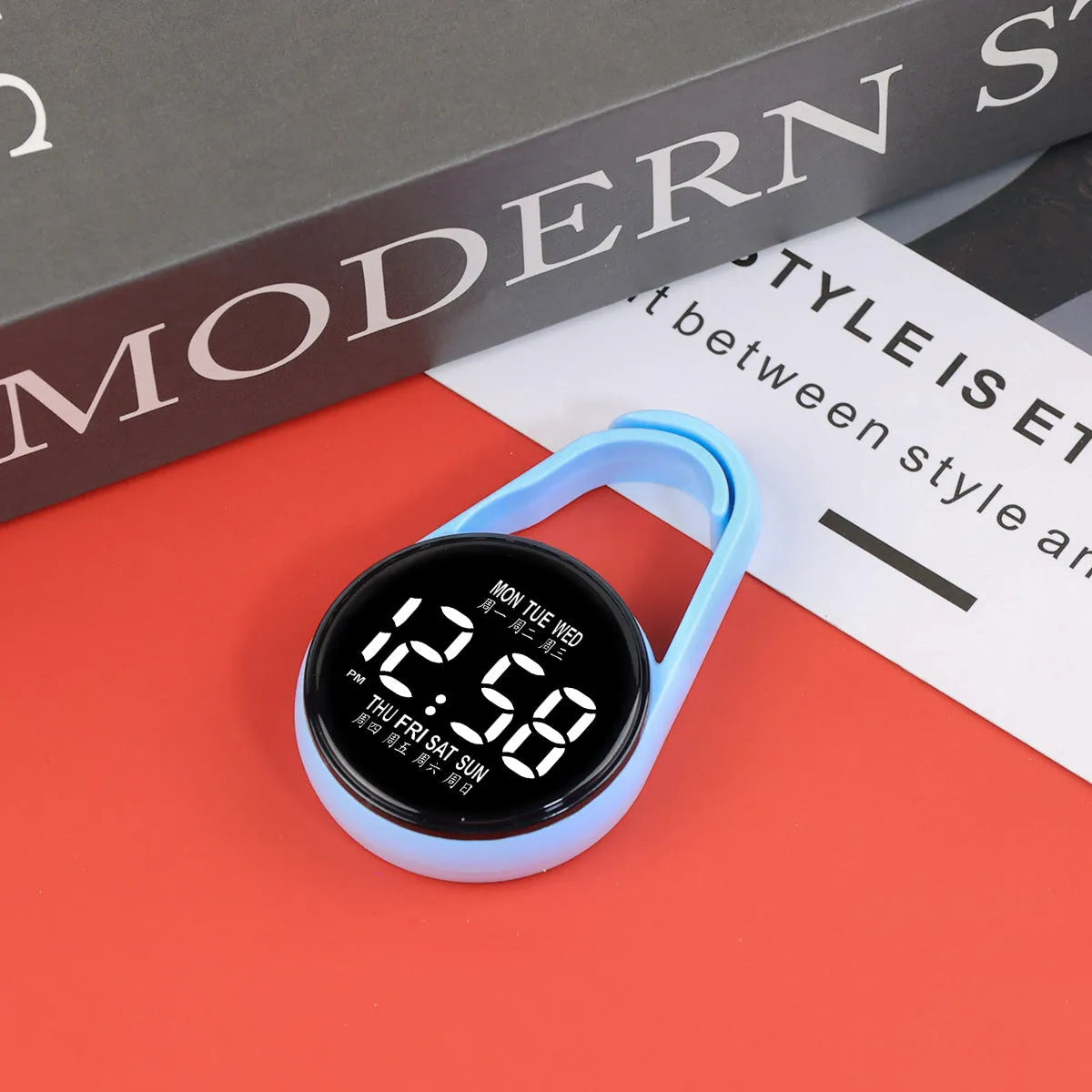 Mini electronic watch with LED luminous display in various colour options on plastic strap