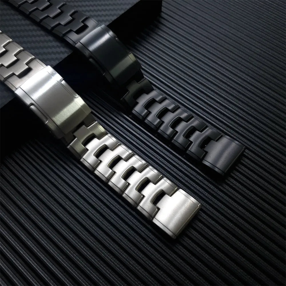 Garmin Fenix Jiaming replacement watch strap in black, silver or titanium colour