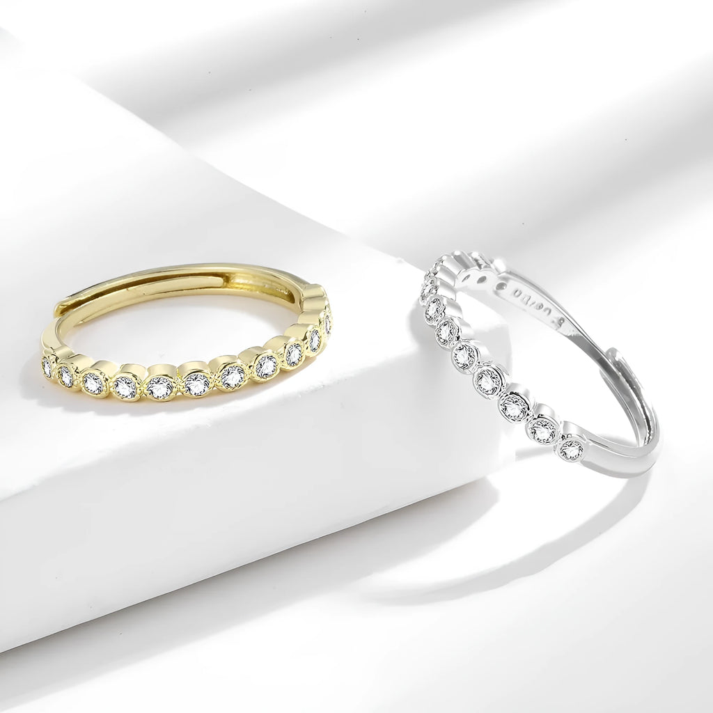Women's geometric open mouth ring with diamond tail detail in electroplated copper jewellery