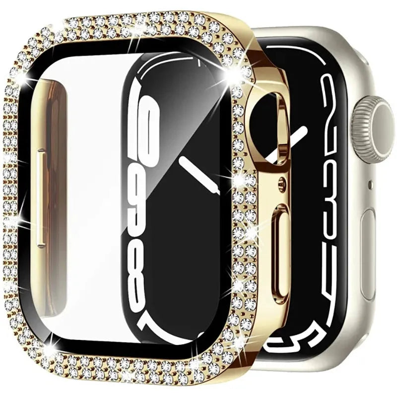 Double diamond glass Apple Watch case in multiple colours showing peep-proof screen protection