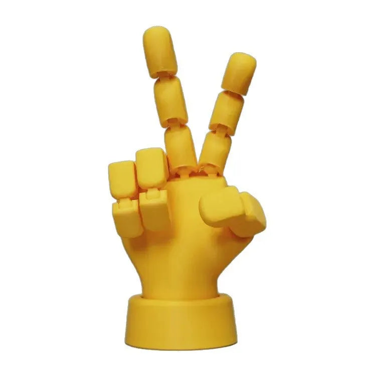 Yellow movable joint hand ornament prop for model figurines.