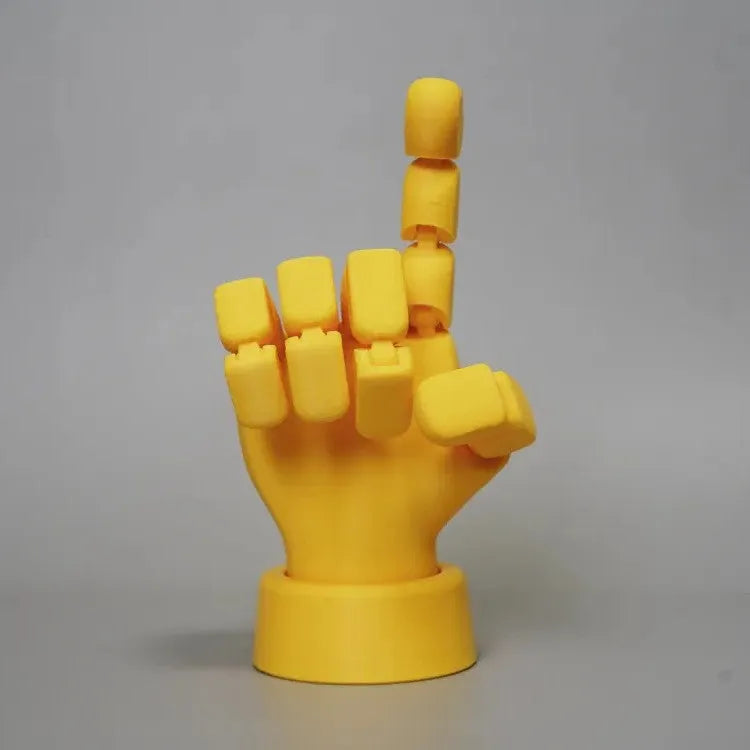 Yellow movable joint hand ornament prop for model figurines.