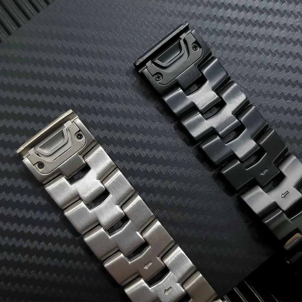 Garmin Fenix Jiaming replacement watch strap in black, silver or titanium colour