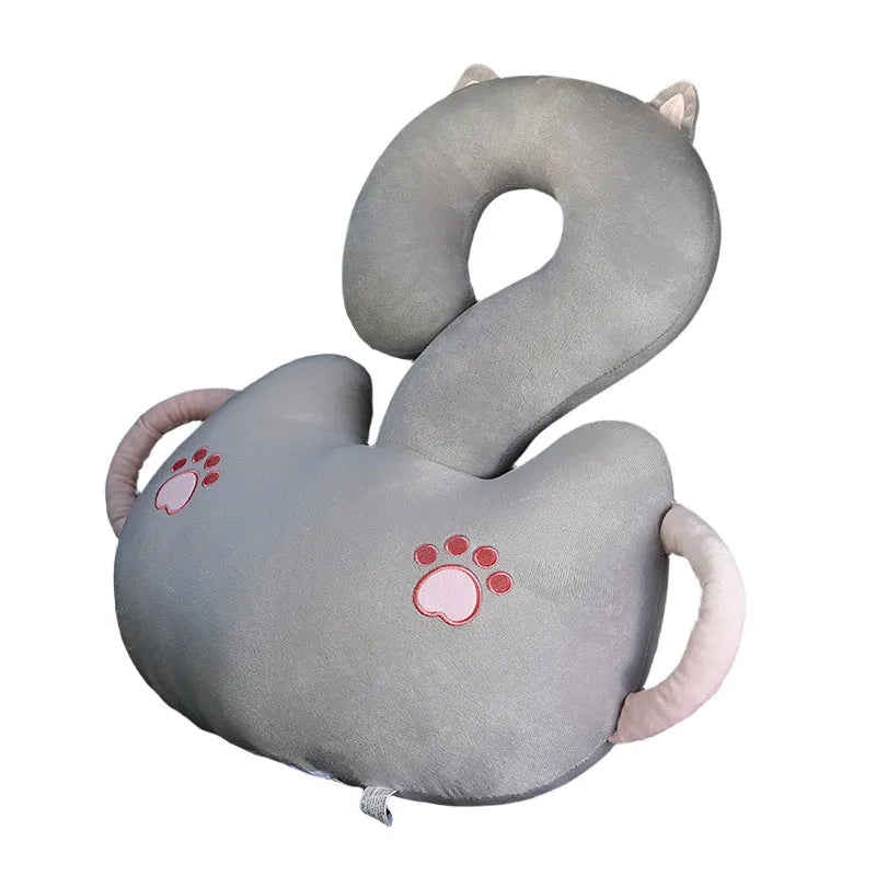 Square 65cm cartoon animal car cushion pillow with question mark design in six colour options
