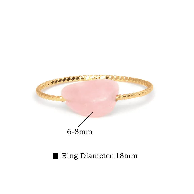 Geometric-shaped agate ring for women showing original design in one of eight available colours.