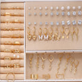 108-piece geometric pearl earrings set in gold and yellow electroplated alloy for women