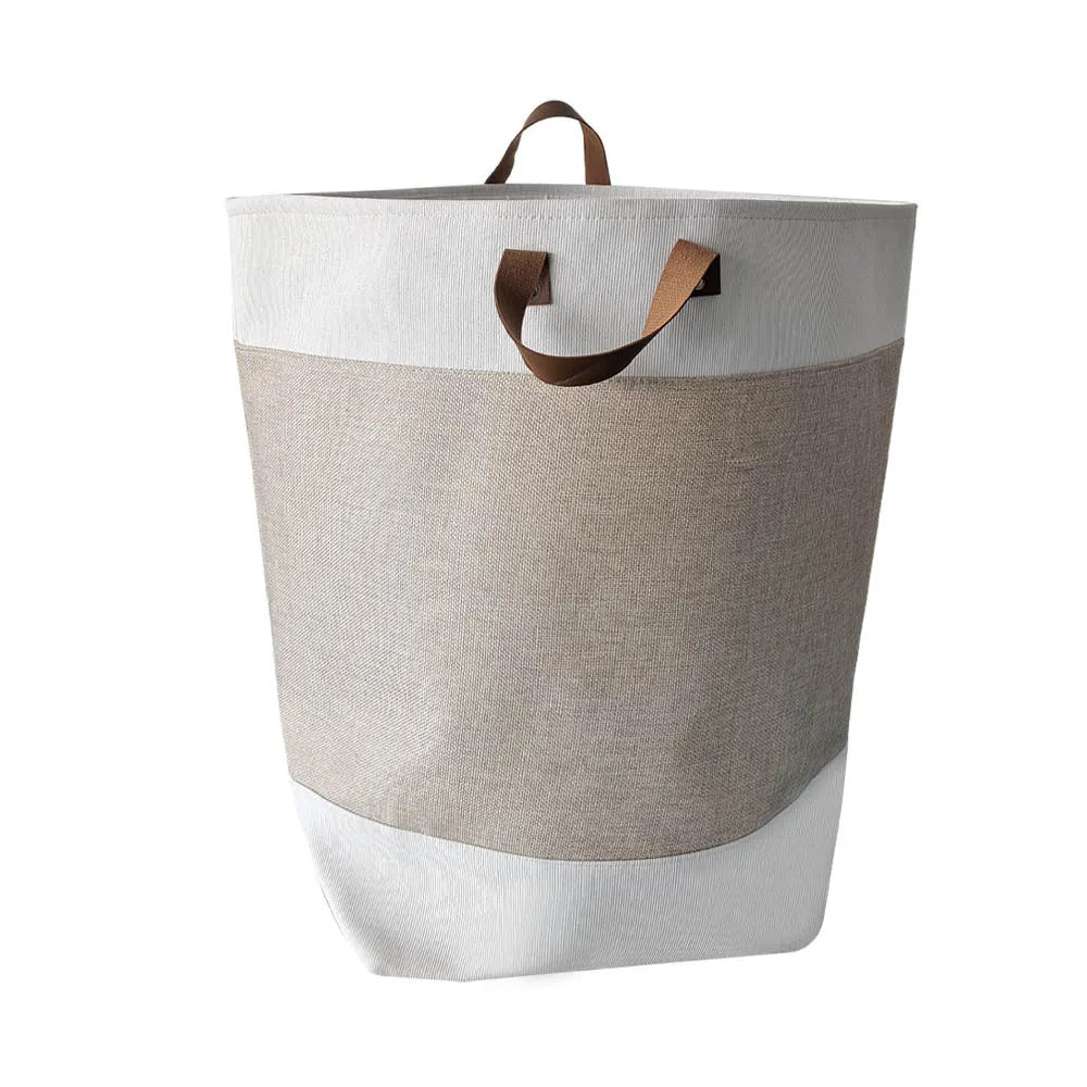 35x35x55cm fabric storage box in a colourful bear pattern, showing its buggy bag style and size.