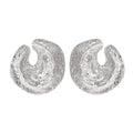 Geometric women's earrings with exaggerated pleated design and concave-convex texture in gold and white K colours