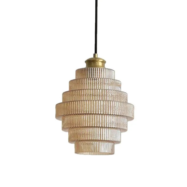 Modern simple pendant light in smoky grey and amber colour options