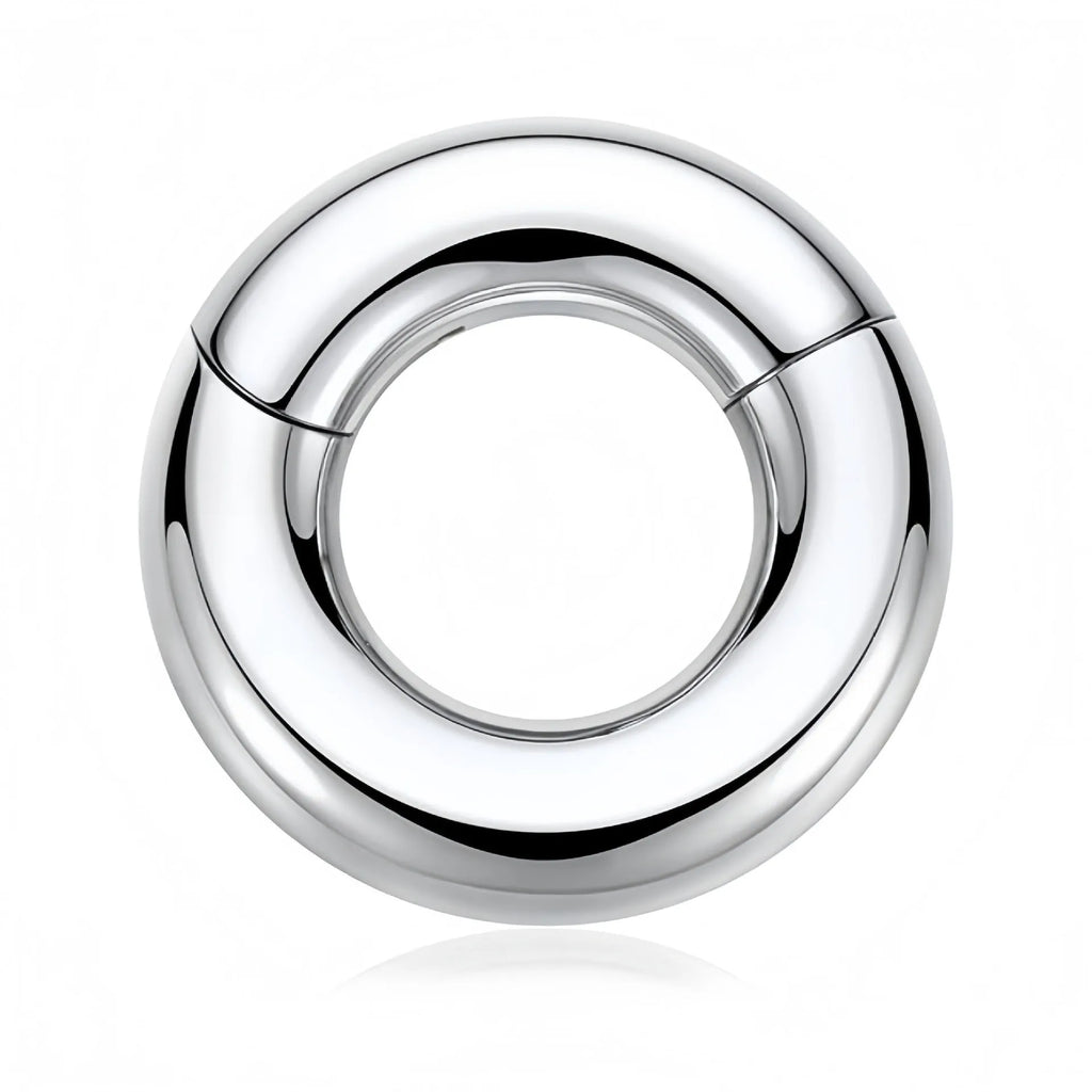 Stainless steel closed round lip ring in electroplated steel colour for human body piercing