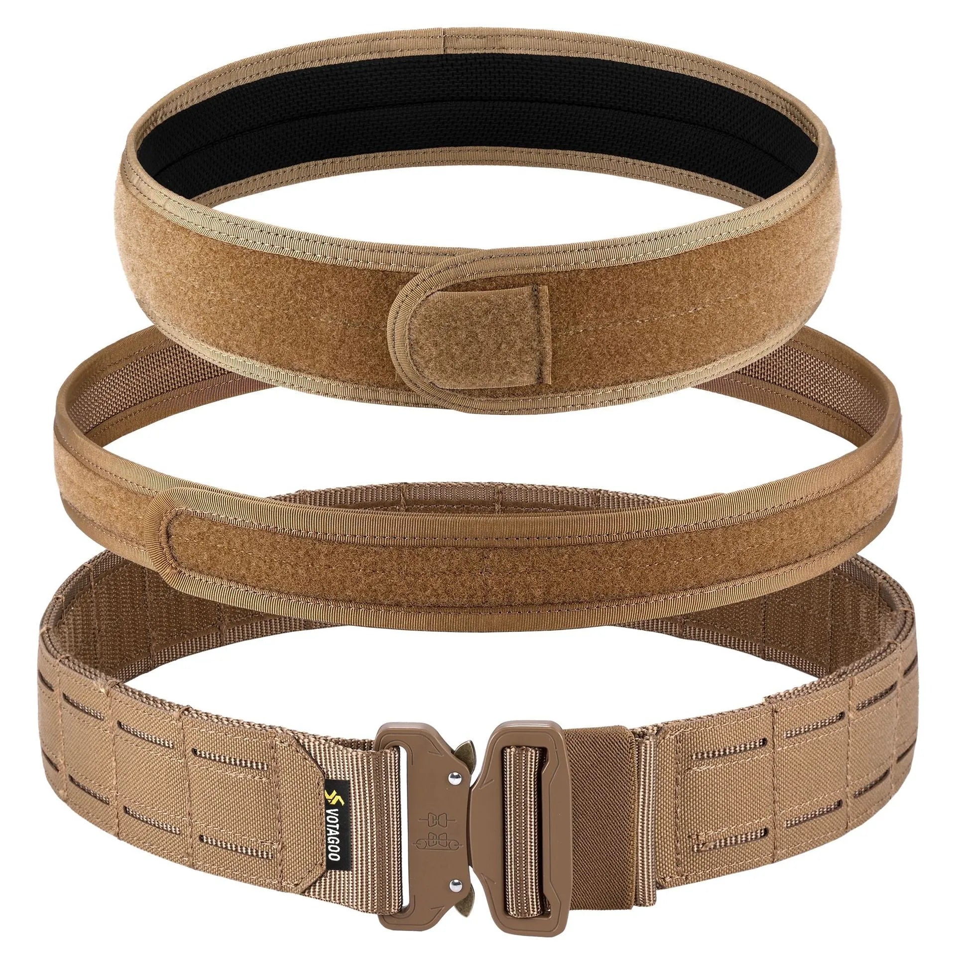 A 2-inch wide laser-cut tactical belt with a quick-release alloy buckle, shown in CP camouflage colour.