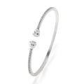 Personalised copper bracelet with multi-zircon inlaid design in blue or white colour options