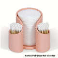 Modern simple plastic cotton box for dental floss and bud storage in solid colour.