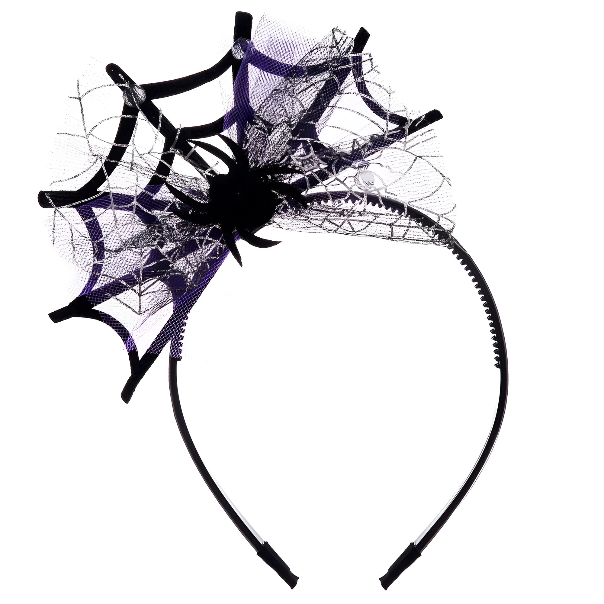Manual cloth lace spider web hair-hoop headband with pumpkin skull elements for Halloween