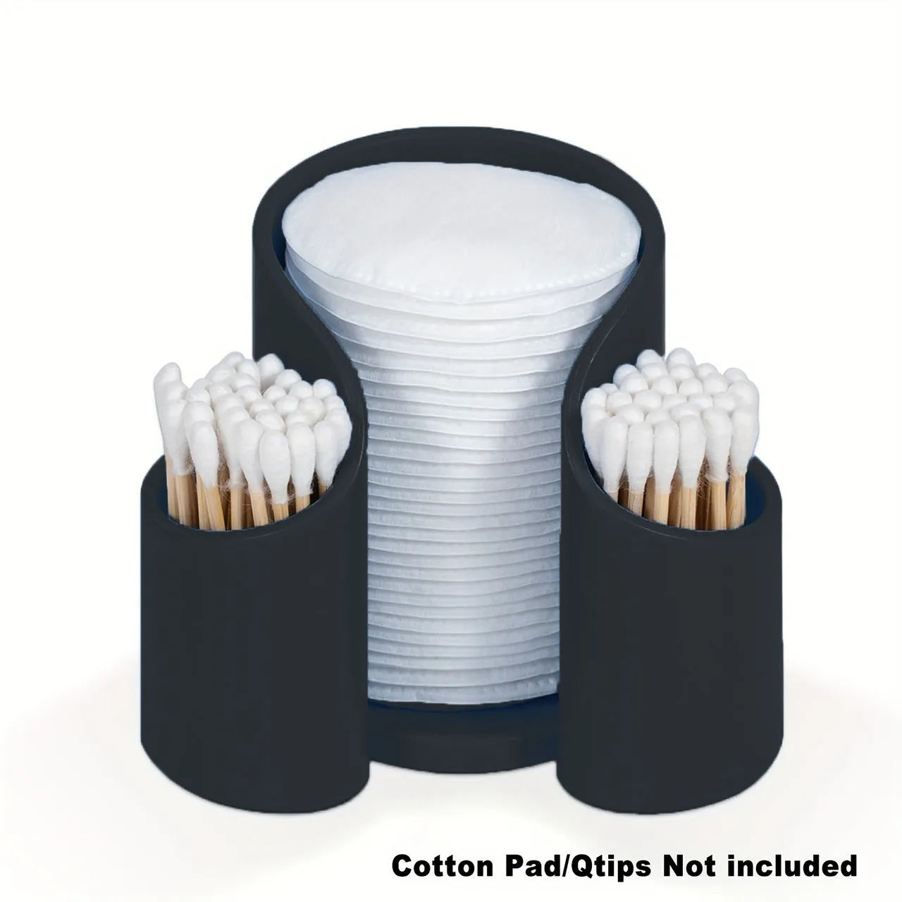 Modern simple plastic cotton box for dental floss and bud storage in solid colour.