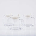 Transparent plastic drinking cup with modern simple design and spill-proof functionality