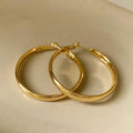 40mm circular hoop earrings in electroplated gold or silver finish