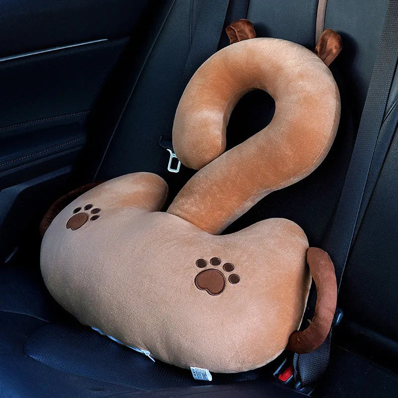 Square 65cm cartoon animal car cushion pillow with question mark design in six colour options