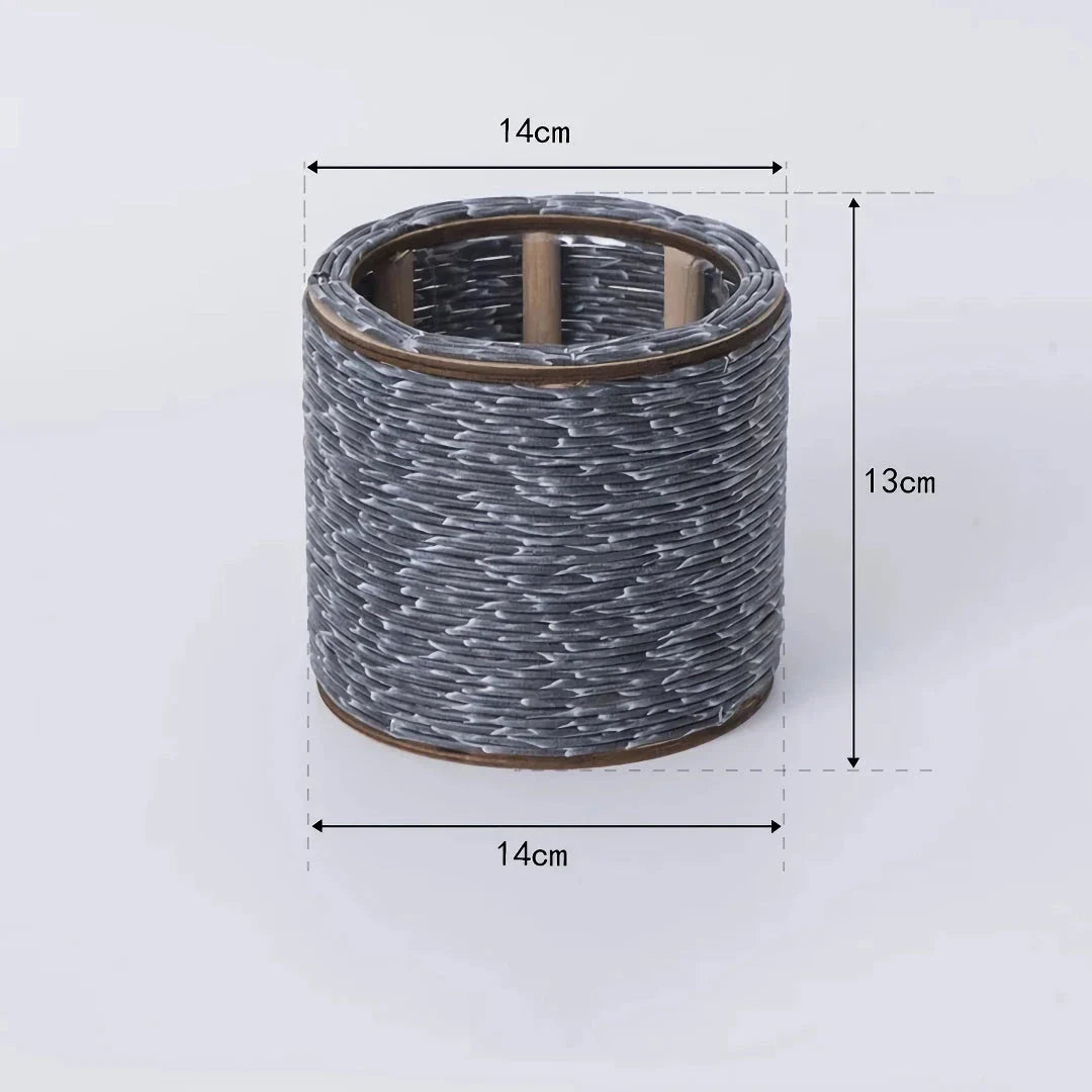 Hand-woven rattan planter with lush greenery, perfect for indoor and outdoor display