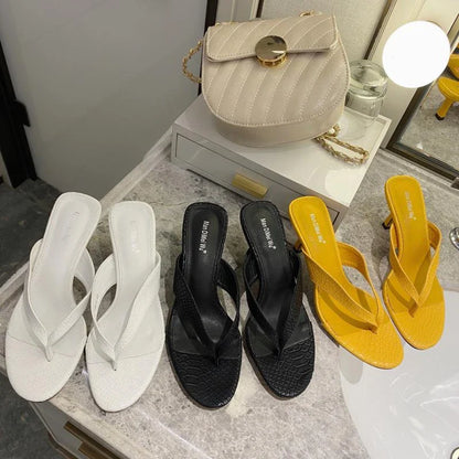 Flip-Toe Stone Sandals and Slippers in White, Yellow, and Black - Premium Kiwi Summer Footwear