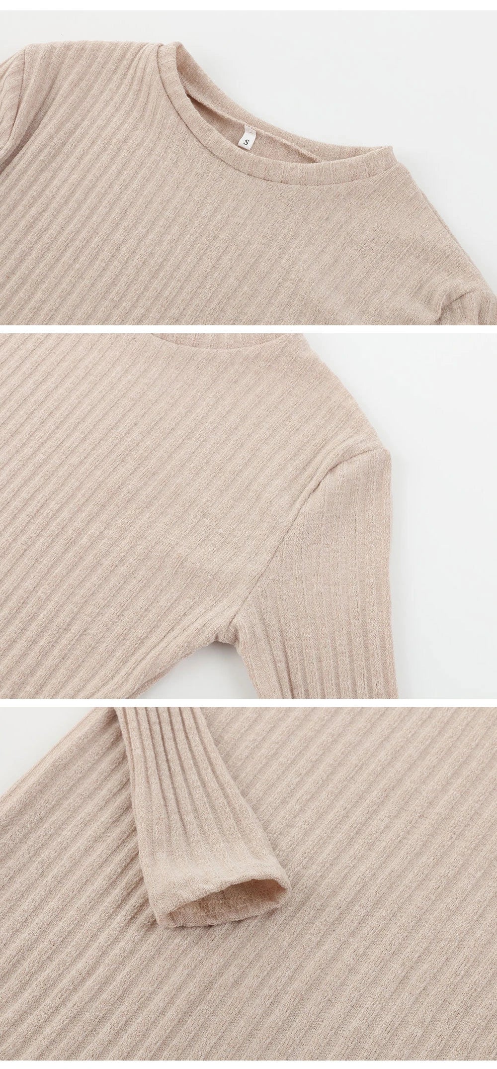 Women's long sleeve knit dress with slim fit and solid colour, made with sustainable New Zealand cotton