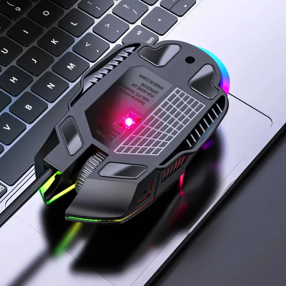 Ergonomic RGB Wired Gaming Mouse with adjustable DPI, comfortable design, and vibrant backlighting for immersive gaming sessions