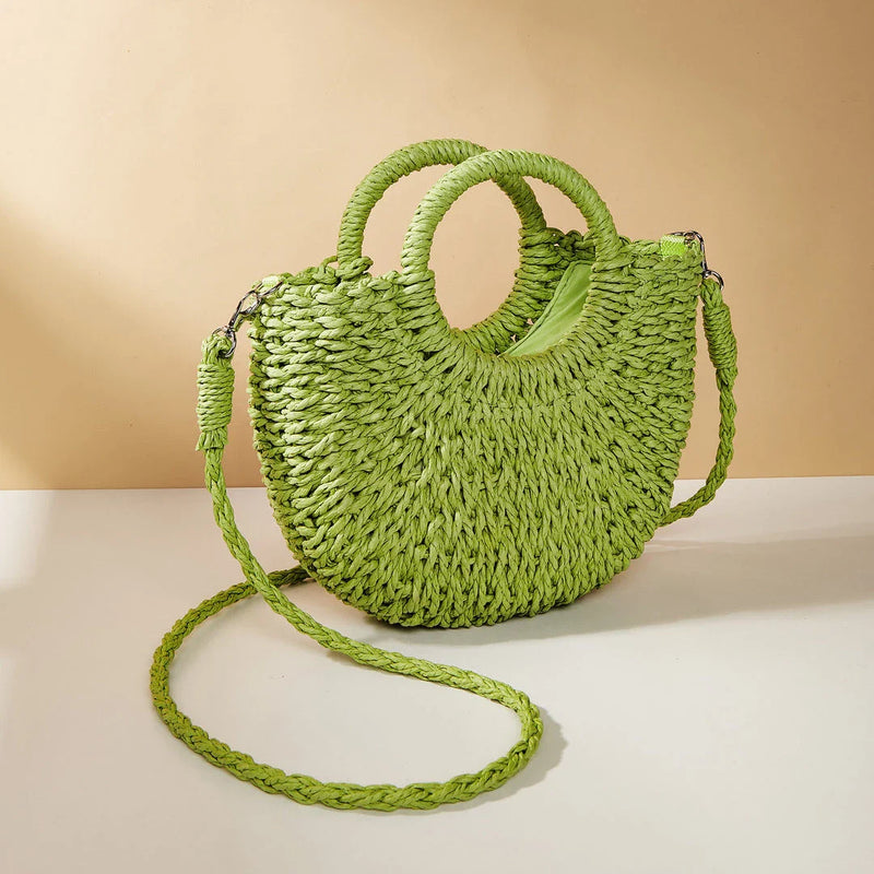 Shopfluxpro NZ Stylish and Eco-Friendly Straw Woven Beach Bag for Kiwi Women