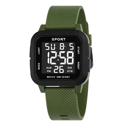 Rugged LED Military Sports Watch with shock-resistant case and durable TPU band, perfect for active Kiwi lifestyles