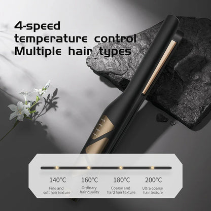 Compact, travel-friendly hair straightener and curling iron with ceramic coating for smooth, healthy styling