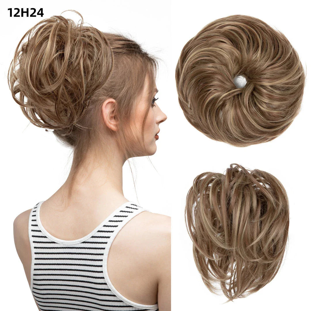 Fluffy and natural-looking hair bun made from premium domestic silk for easy, effortless updos