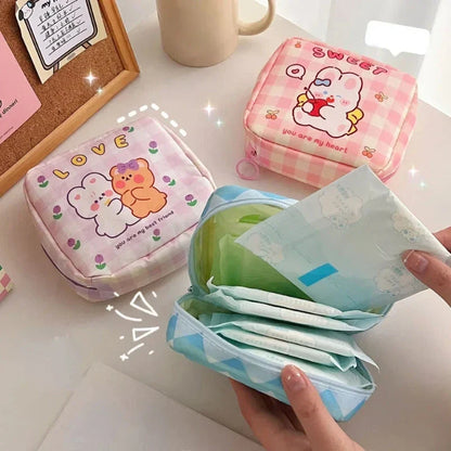 Adorable cartoon nylon cosmetic bag with a secure zipper closure and compact design, perfect for Kiwi consumers to organise their daily essentials.