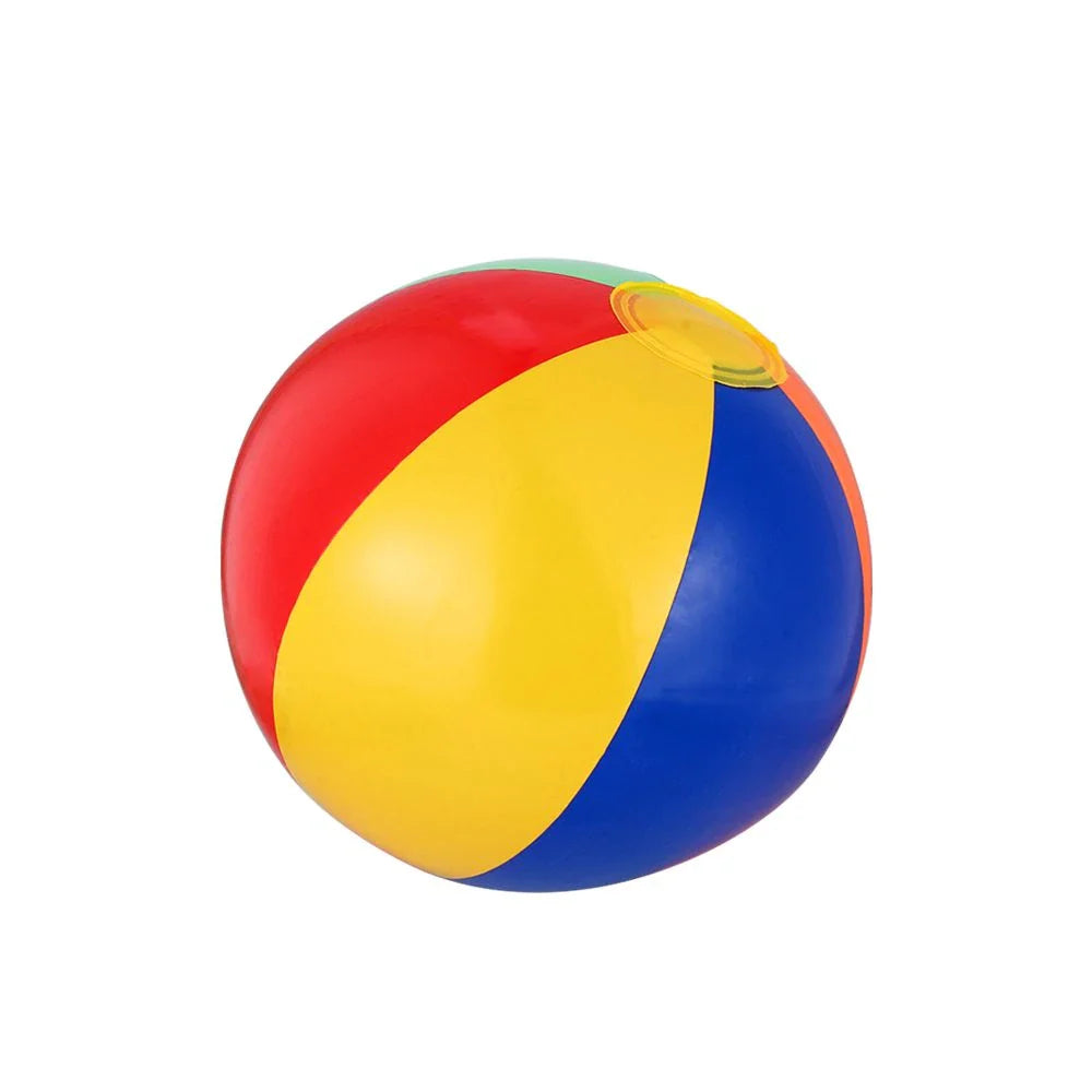 Vibrant and durable inflatable beach ball in various sizes, perfect for Kiwi summer fun at the beach, pool, and outdoor events