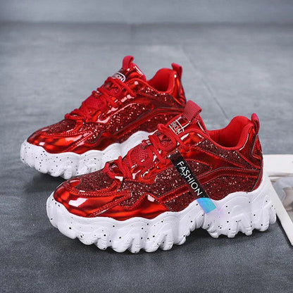 Stylish platform sneakers with sequins in various colours, designed for comfortable everyday wear in New Zealand