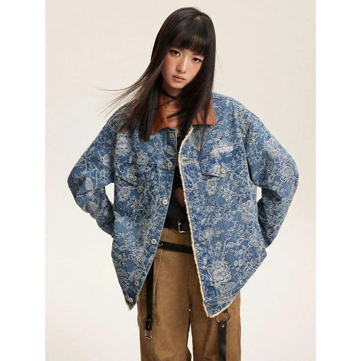 Stylish denim jacket with patchwork embroidery design, perfect for New Zealand fashion