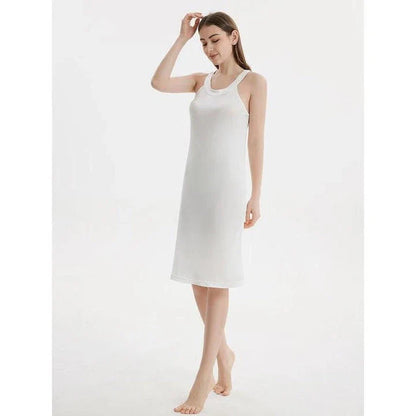 Elegant silk-blend halter midi dress in green and white, perfect for Kiwi women's summer fashion