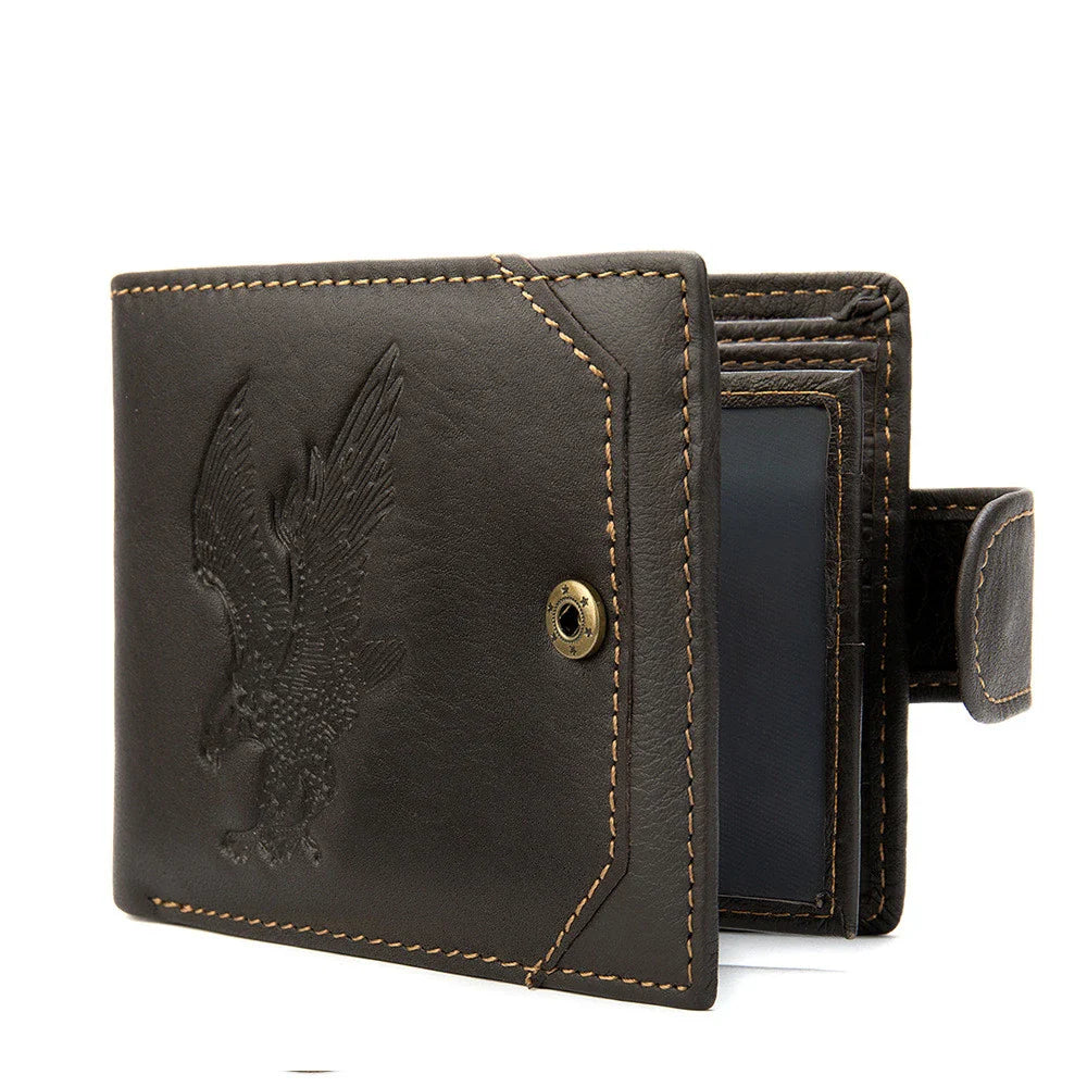 Premium leather coin wallet with multi-compartment design for organized Kiwi blokes