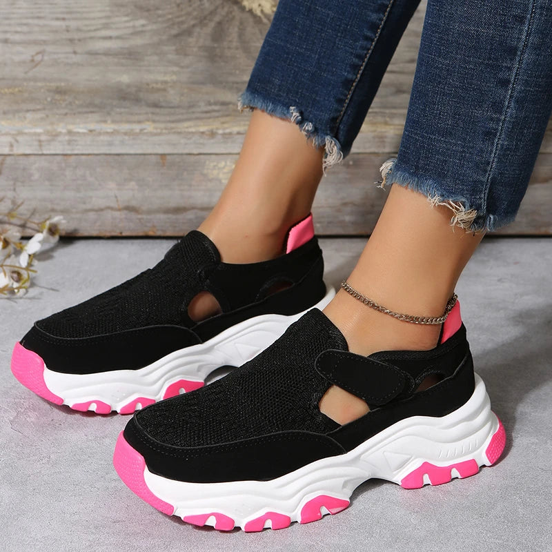 Stylish mesh sports shoes for women in various vibrant colours, featuring a breathable mesh upper and suede detailing for comfortable outdoor wear