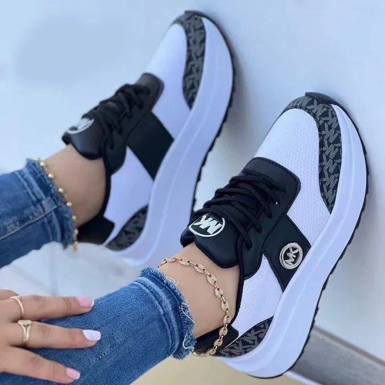 Stylish lace-up sneakers with thick, colour-blocked soles for casual wear and outdoor activities in New Zealand