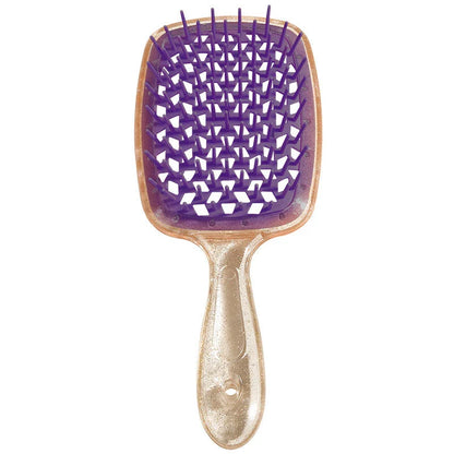 Fluffy Air Cushion Scalp Massage Hair Brush with purple colour, designed for gentle and comfortable hair care