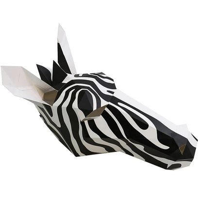 Origami horse-shaped headgear in black and white, made with premium paper for Halloween and Christmas wear